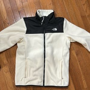 North face white fleece jacket